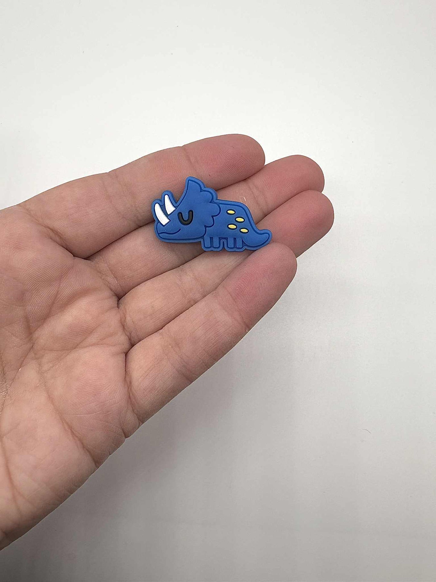 Blue Triceratops Dinosaur Shoe Charm