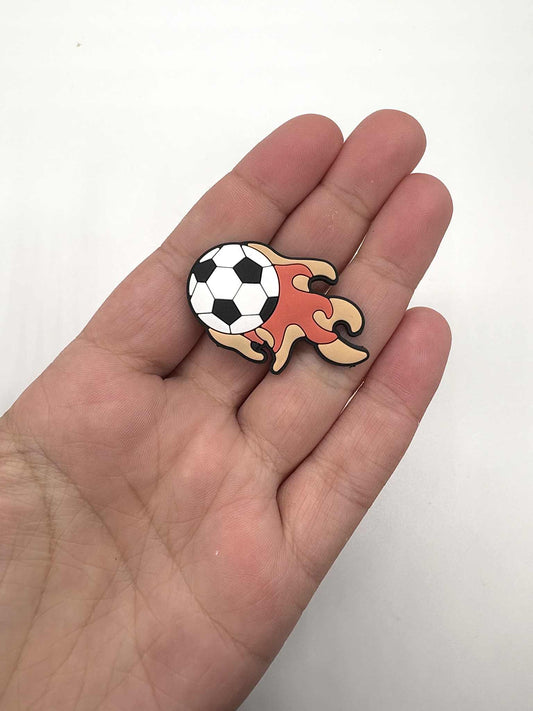 Flaming Football Shoe Charm