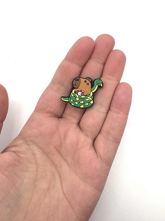 Capybara With Snake Shoe Charm