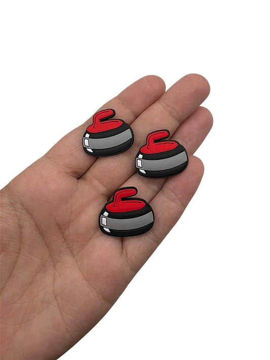 Red Curling Stone/Rock Shoe Charm