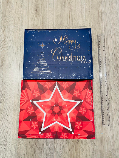 *3 WEEK TURNAROUND*  24 Day Pre-filled Christmas Advent Calendar - 24 Individual Ornaments - Christmas Theme - Kids Advent Calendar - Two Different Colour Options