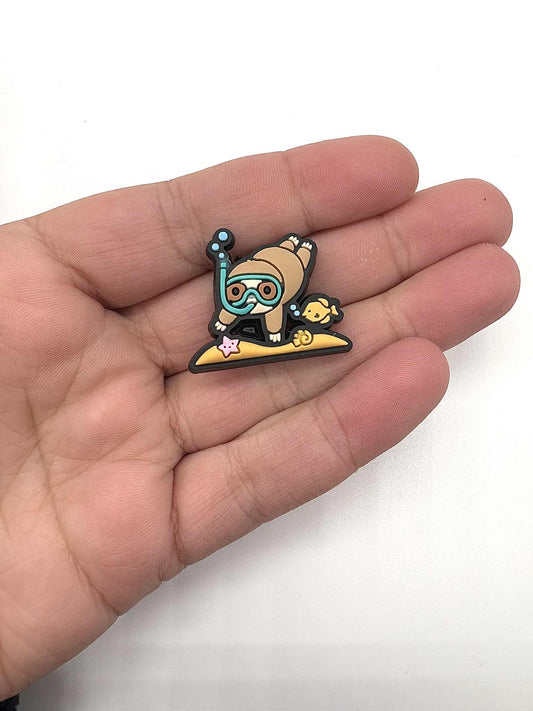 Scuba Diving Sloth Shoe Charm