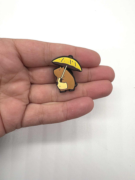 Capybara With Umbrella Shoe Charm