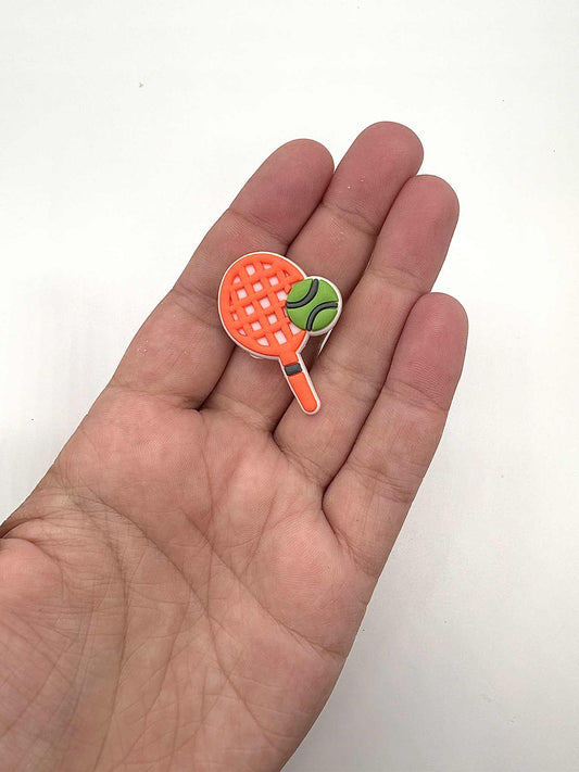 Tennis Racket Orange Shoe Charm
