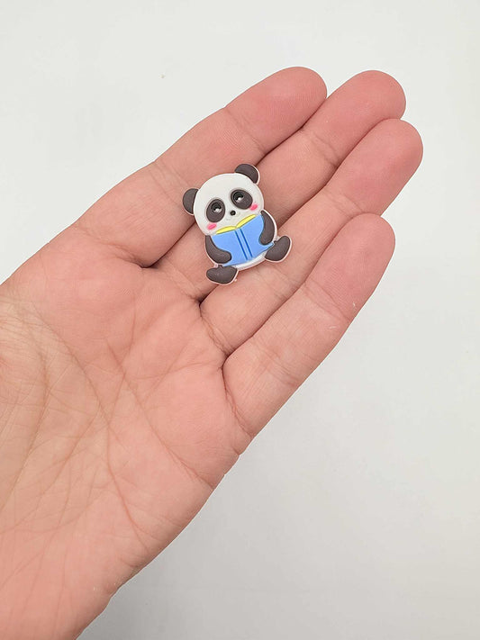 Panda Reading Shoe Charm