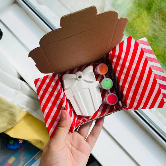 Christmas Large Present Bauble with 3 paints -  Hanging Ornament