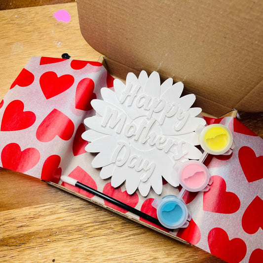 Happy Mother's Day Daisy Paint Craft Kit with 3 paints - Mother's Day - Magnet/Hanging Option available